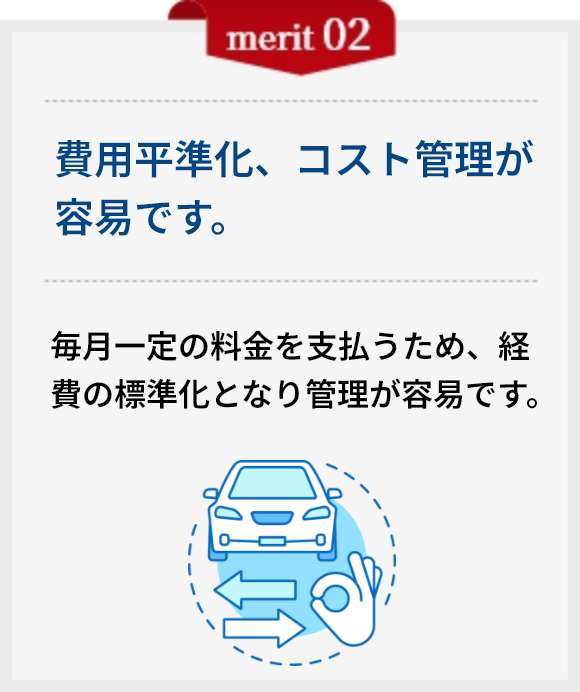 費用標準化、コスト管理が容易です